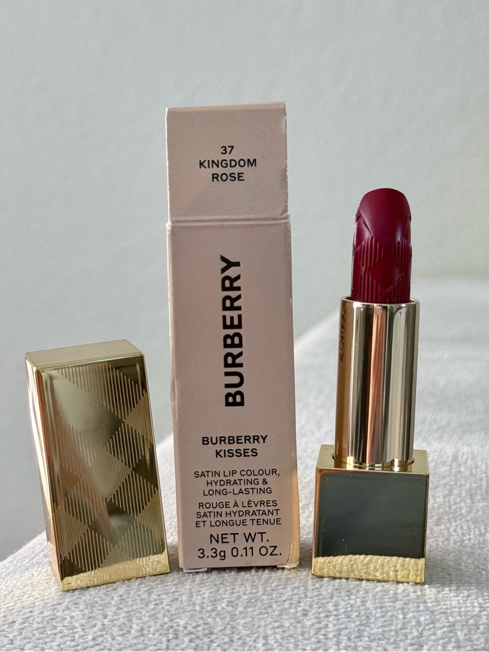 Burberry Kisses Satin Lipstick — Kingdom Rose 37 (Deep Rose Pink)